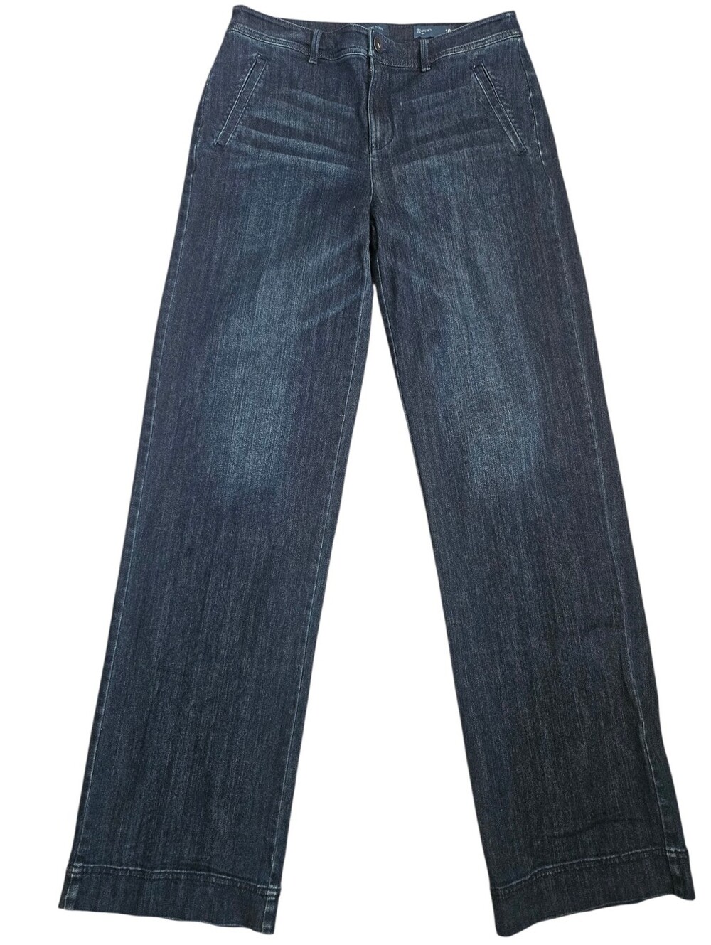 J. Jill Denim Monterey Full Leg Wide Leg Dark Wash Sz 10 (33x34.5) - Picture 2 of 13